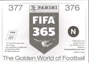 2015-16 Panini FIFA 365 The Golden World of Football Stickers #376 / 377 Pepe / Nacho Fernández Back