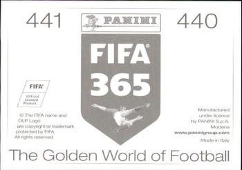 2015-16 Panini FIFA 365 The Golden World of Football Stickers #440 / 441 Thiago Motta / Javier Pastore Back