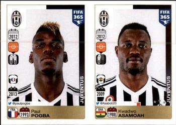 2015-16 Panini FIFA 365 The Golden World of Football Stickers #562 / 566 Paul Pogba / Kwadwo Asamoah Front