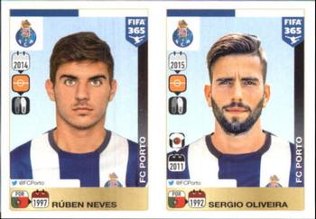 2015-16 Panini FIFA 365 The Golden World of Football Stickers #710 / 711 Rúben Neves / Sergio Oliveira Front