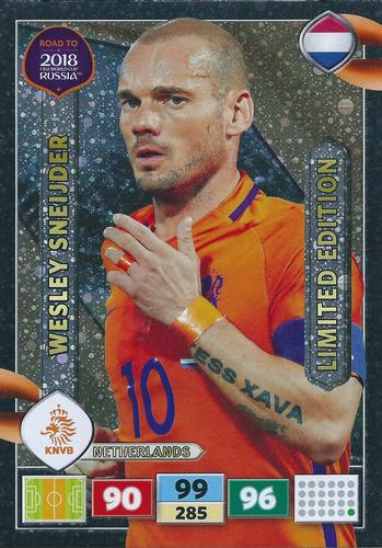 2017 Panini Adrenalyn XL Road to 2018 World Cup - XXL Limited Edition #NNO Wesley Sneijder Front