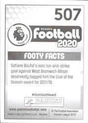 2019-20 Panini Football 2020 #507 Sofiane Boufal Back
