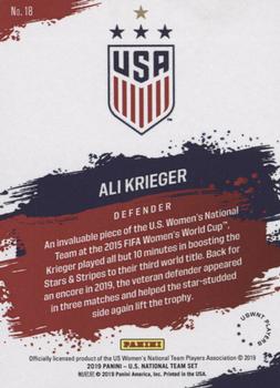 2019 Panini US National Team Set #18 Ali Krieger Back