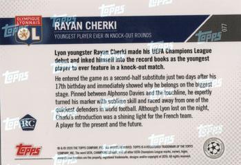 2019-20 Topps Now UEFA Champions League #077 Rayan Cherki Back
