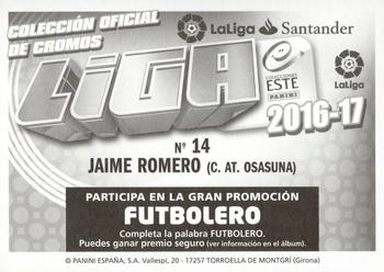 2016-17 ESTE Spanish Liga #475 Jaime Romero Back