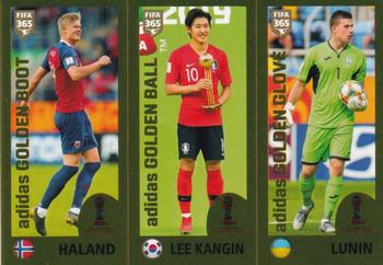 2020 Panini FIFA 365 Grey - 442 Sticker Version #421 Haland / Lee Kangin / Lunin Front