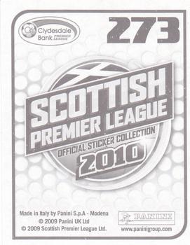 2010 Panini Scottish Premier League Stickers #273 Kevin McBride Back