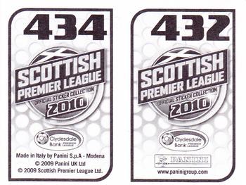 2010 Panini Scottish Premier League Stickers #432 / 434 Liam Craig / Murray Davidson Back