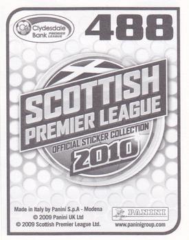 2010 Panini Scottish Premier League Stickers #488 Club Captains Back