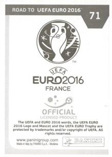 2015 Panini Road to UEFA Euro 2016 Stickers #71 Jordan Henderson Back