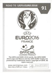 2015 Panini Road to UEFA Euro 2016 Stickers #91 Santi Cazorla Back