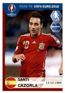 2015 Panini Road to UEFA Euro 2016 Stickers #91 Santi Cazorla Front