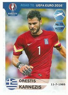 2015 Panini Road to UEFA Euro 2016 Stickers #113 Orestis Karnezis Front