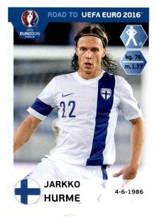 2015 Panini Road to UEFA Euro 2016 Stickers #325 Jarkko Hurme Front
