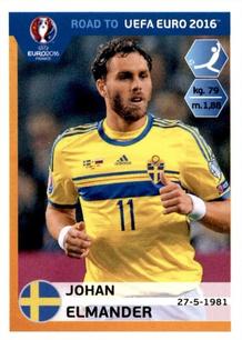 2015 Panini Road to UEFA Euro 2016 Stickers #350 Johan Elmander Front