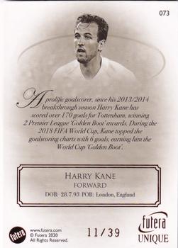 2020 Futera Unique World Football - Heritage Bronze #73 Harry Kane Back