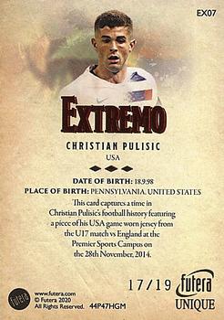2020 Futera Unique World Football - Extremo #EX07 Christian Pulisic Back