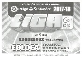 2017-18 Panini LaLiga Santander Este Stickers #179 Boudebouz Back