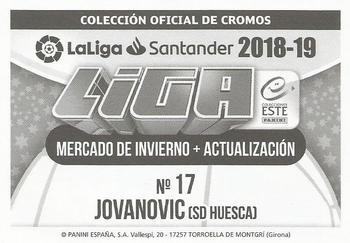 2018-19 Panini LaLiga Santander Este Stickers - Mercado de Invierno + Actualización #17 Aleksandar Jovanovic Back