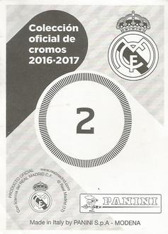 2016-17 Panini Real Madrid Stickers #2 Equipo Back