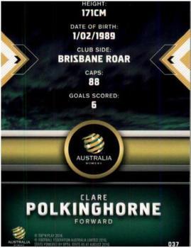 2016-17 Tap 'N' Play Football Australia #37 Clare Polkinghorne Back