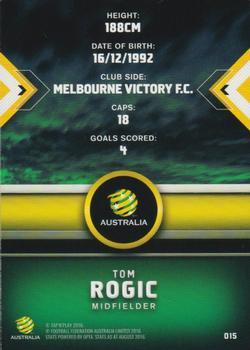 2016-17 Tap 'N' Play Football Australia - Gold Parallel #15 Tom Rogic Back