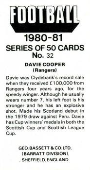 1980-81 Bassett & Co. Football #32. Davie Cooper Back