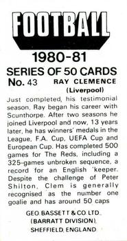 1980-81 Bassett & Co. Football #43. Ray Clemence Back