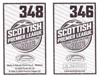 2009 Panini Scottish Premier League Stickers #346 / 348 Alan Combe / James Fowler Back