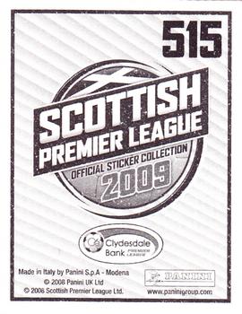 2009 Panini Scottish Premier League Stickers #515 Club Captains Back
