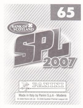 2007 Panini Scottish Premier League Stickers #65 Shaun Maloney Back