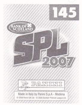 2007 Panini Scottish Premier League Stickers #145 John Hughes Back