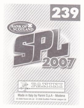 2007 Panini Scottish Premier League Stickers #239 Steven Fletcher Back