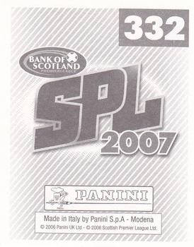 2007 Panini Scottish Premier League Stickers #332 Brian Kerr Back