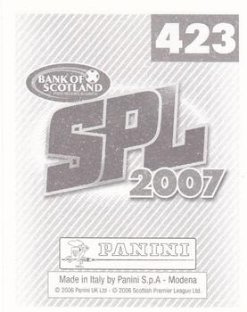 2007 Panini Scottish Premier League Stickers #423 Russell Latapy Back