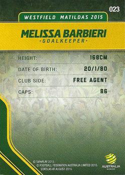 2015-16 Tap 'N' Play Football Federation Australia #23 Melissa Barbieri Back