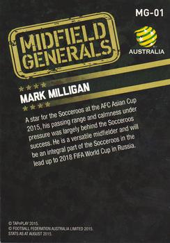 2015-16 Tap 'N' Play Football Federation Australia - Midfield Generals #MG-01 Mark Milligan Back
