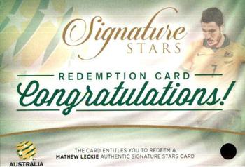 2015-16 Tap 'N' Play Football Federation Australia - Signature Stars Redemption #SSR-01 Mathew Leckie Front