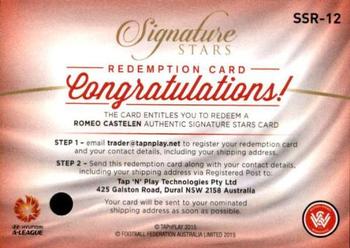 2015-16 Tap 'N' Play Football Federation Australia - Signature Stars Redemption #SSR-12 Romeo Castelen Back
