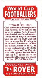 1958 D.C. Thomson Rover World Cup Footballers #1 Stewart Williams Back