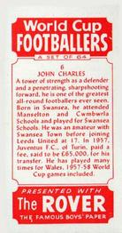 1958 D.C. Thomson Rover World Cup Footballers #6 John Charles Back