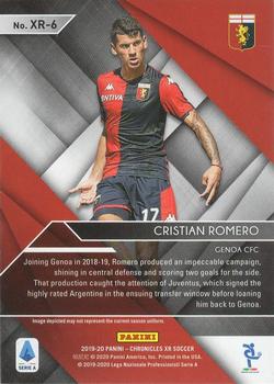 2019-20 Panini Chronicles - XR Rookies Orange #XR-6 Cristian Romero Back