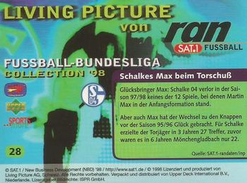 1998 Upper Deck 3D Living Pictures Fussball Bundesliga #28 Martin Max Back
