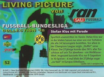 1998 Upper Deck 3D Living Pictures Fussball Bundesliga #52 Stefan Klos Back