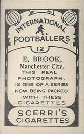 1936 Scerri's Cigarettes International Footballers #12. Eric Brook Back
