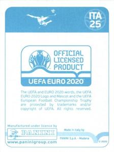 2020 Panini UEFA Euro 2020 International Stickers Preview #ITA25 Ciro Immobile Back