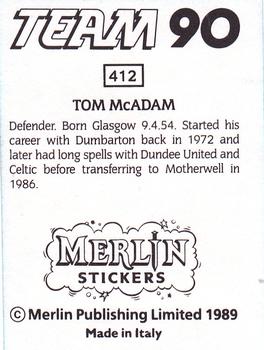 1990 Merlin Team 90 #412 Tom McAdam Back