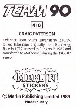 1990 Merlin Team 90 #418 Craig Paterson Back