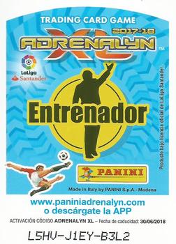 2017-18 Panini Adrenalyn XL LaLiga Santander #475 Juan Carlos Unzue Back
