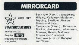 1971-72 The Mirror Mirrorcard Star Soccer Sides #68 York City Back